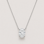 Solitär-Diamantkette – 0,32 ct Oval-Labordiamant in 18K Gold
