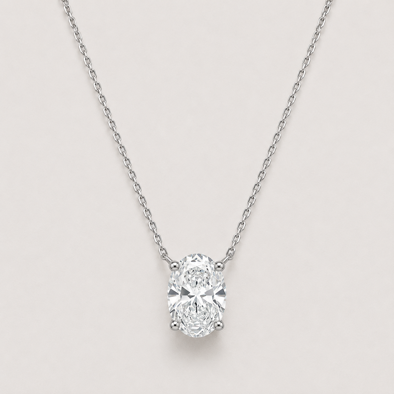 Oval Diamond Necklace