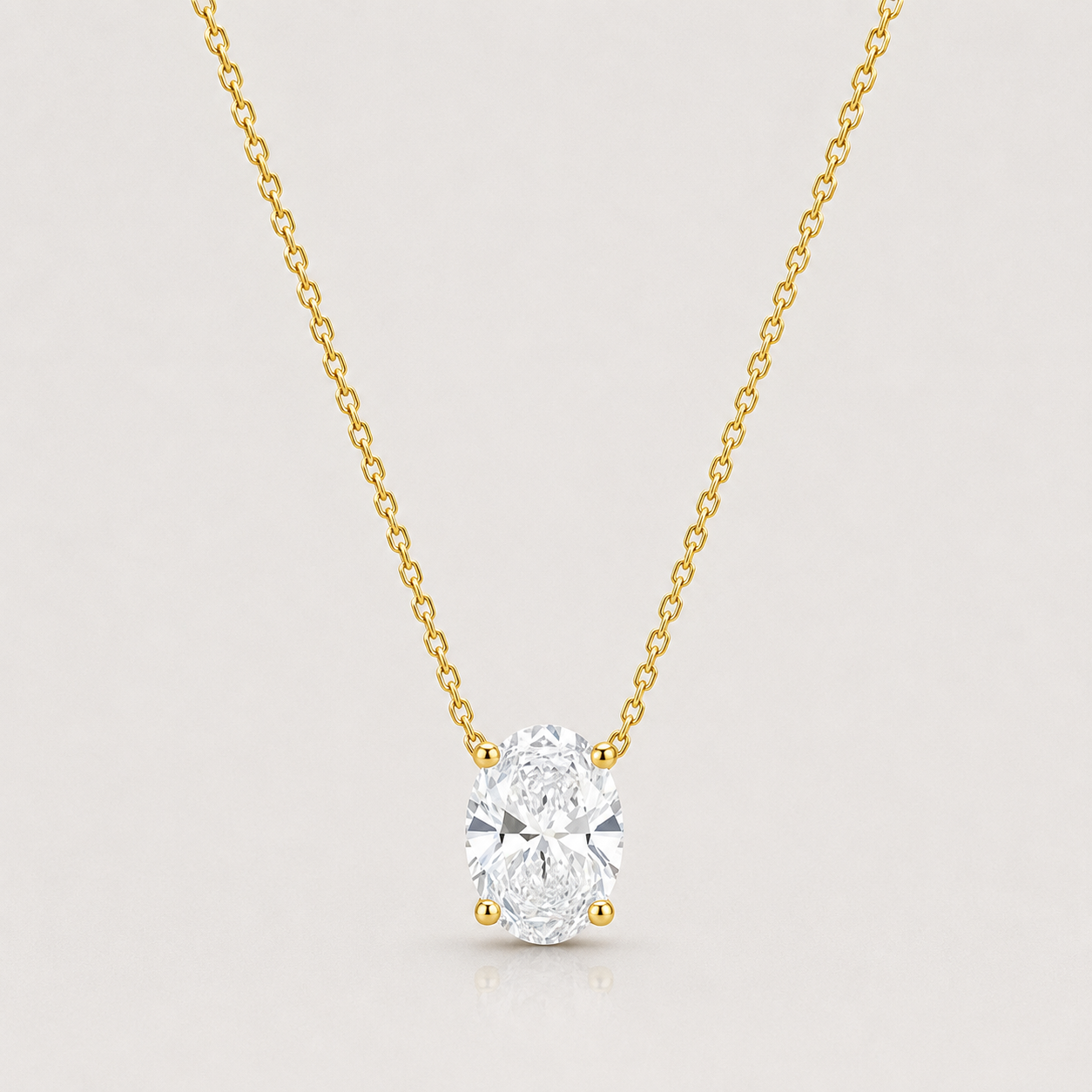Oval Diamond Necklace