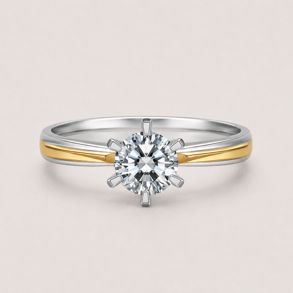 Two-Tone Diamond Engagement Ring