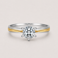 Two-Tone Diamond Engagement Ring