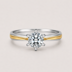 Bicolor-Solitär-Verlobungsring – 0,51 ct in 18K Gold