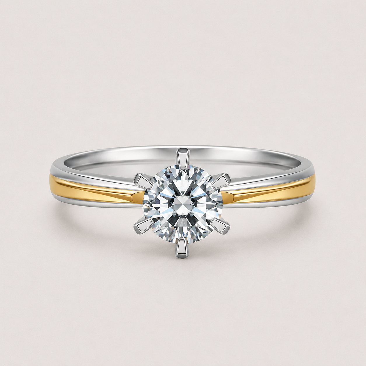 Two-Tone Diamond Engagement Ring