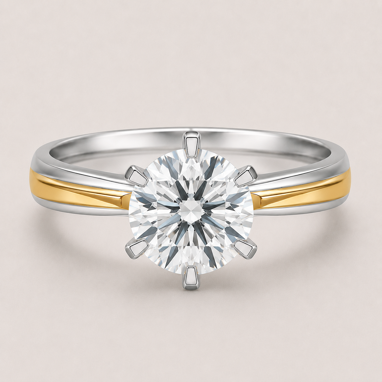 Two-Tone Diamond Engagement Ring