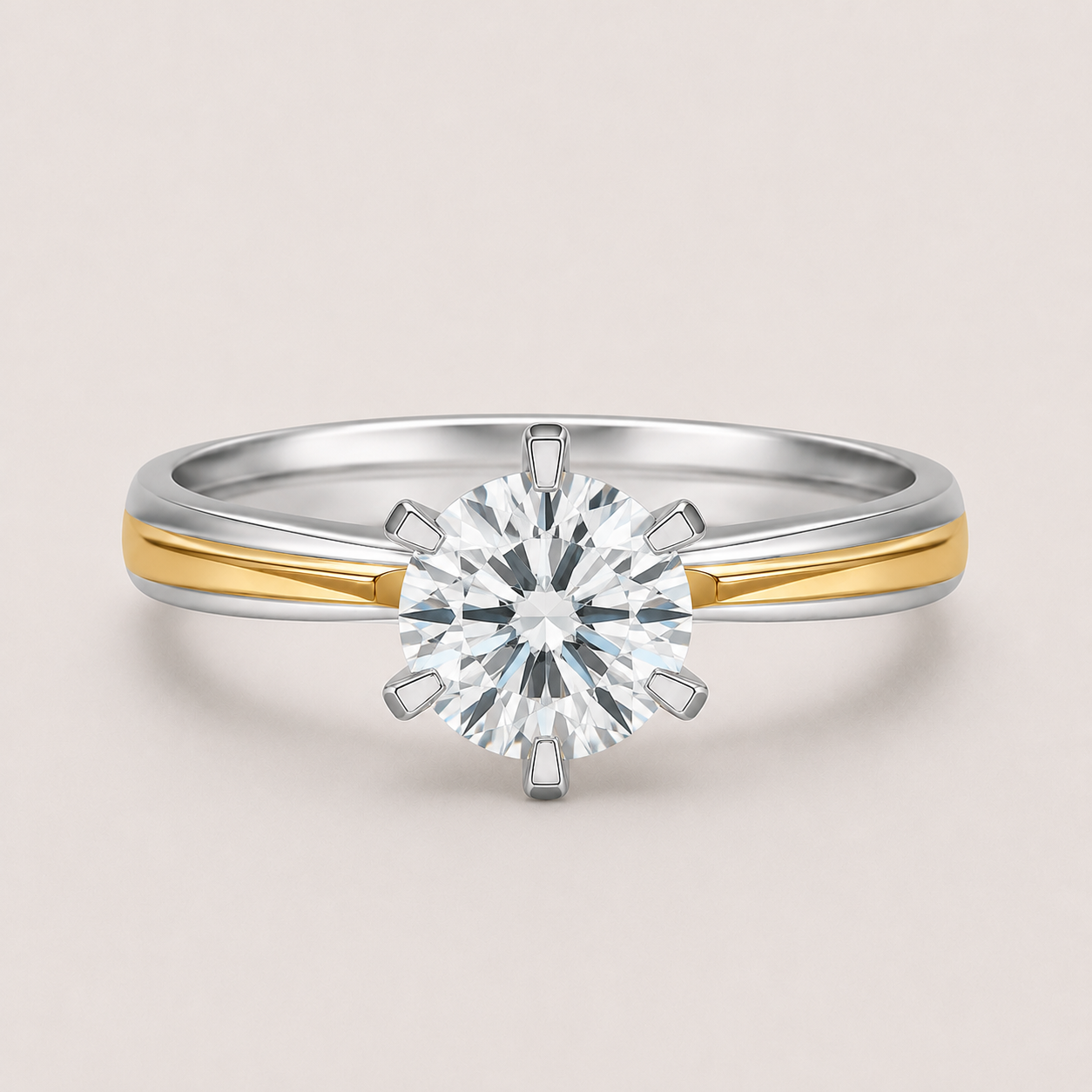 Two-Tone Diamond Engagement Ring