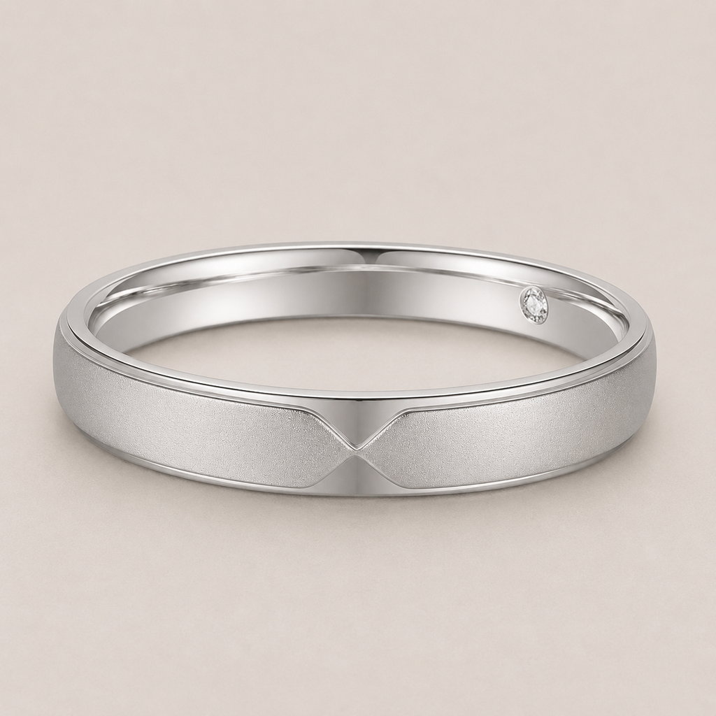 Subtle X-Detail Matte Band Ring