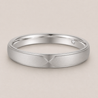 Matter Bandring mit X-Detail und Diamant in 18K Gold