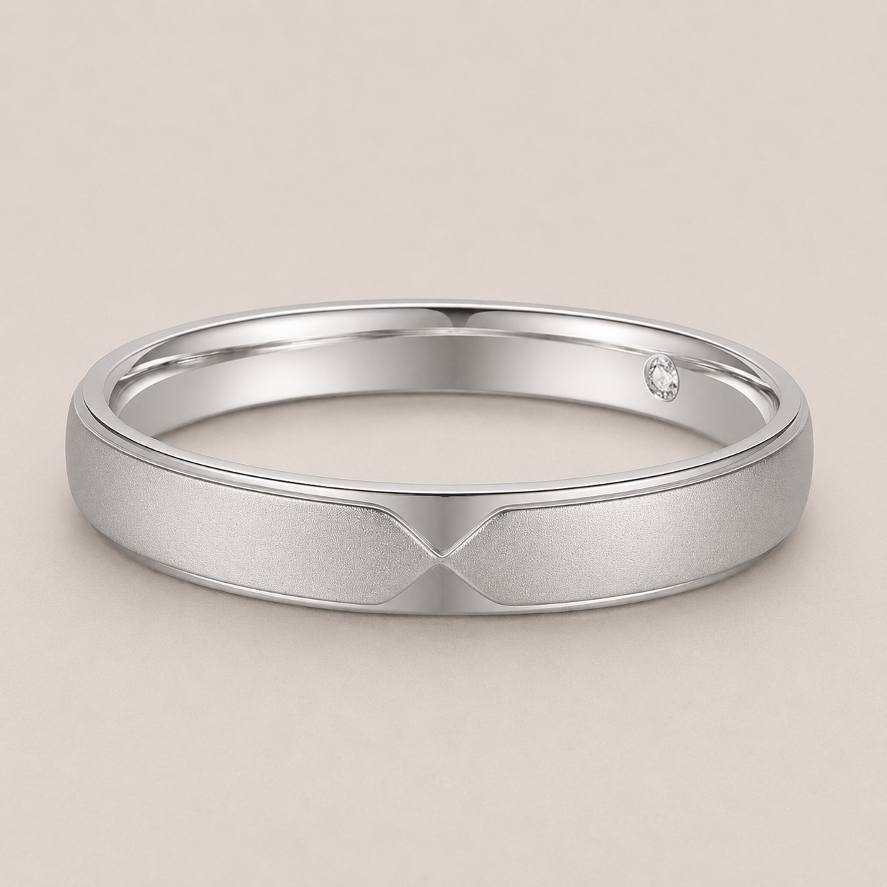 Subtle X-Detail Matte Band Ring