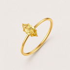 Fancy Yellow Diamantring – 0,42 ct Marquise in 18K Gold