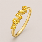 Fancy Yellow Multishape-Diamantring – 0,73 ct in 18K Gold