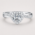 Heart-Shaped Halo Diamond Ring