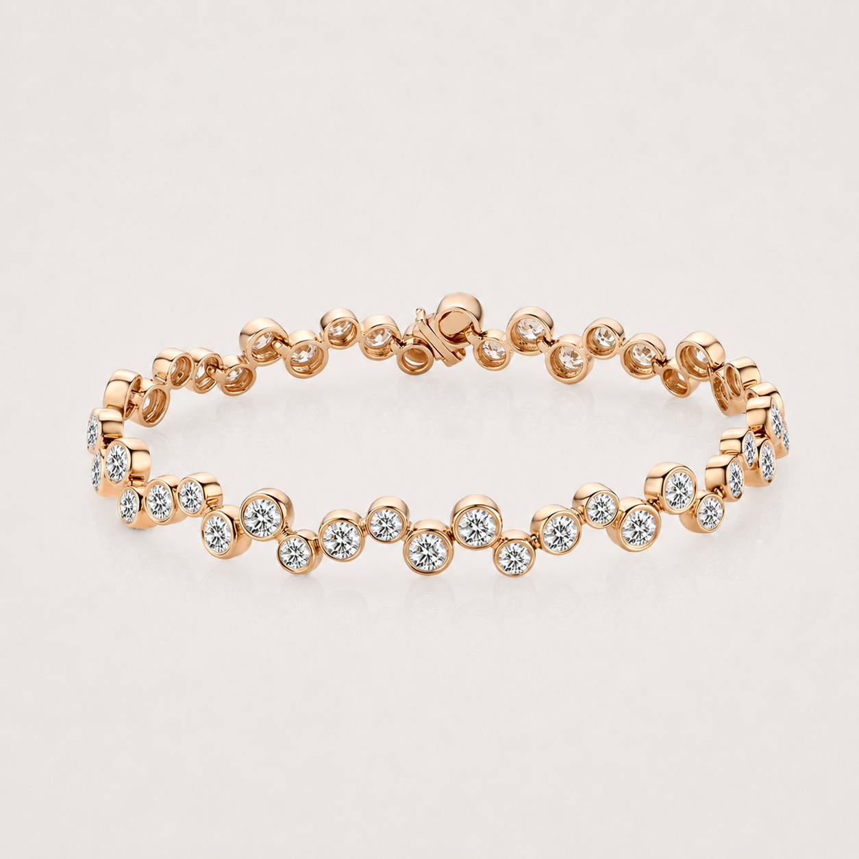 Bezel-Set Diamond Bracelet in 18K Gold