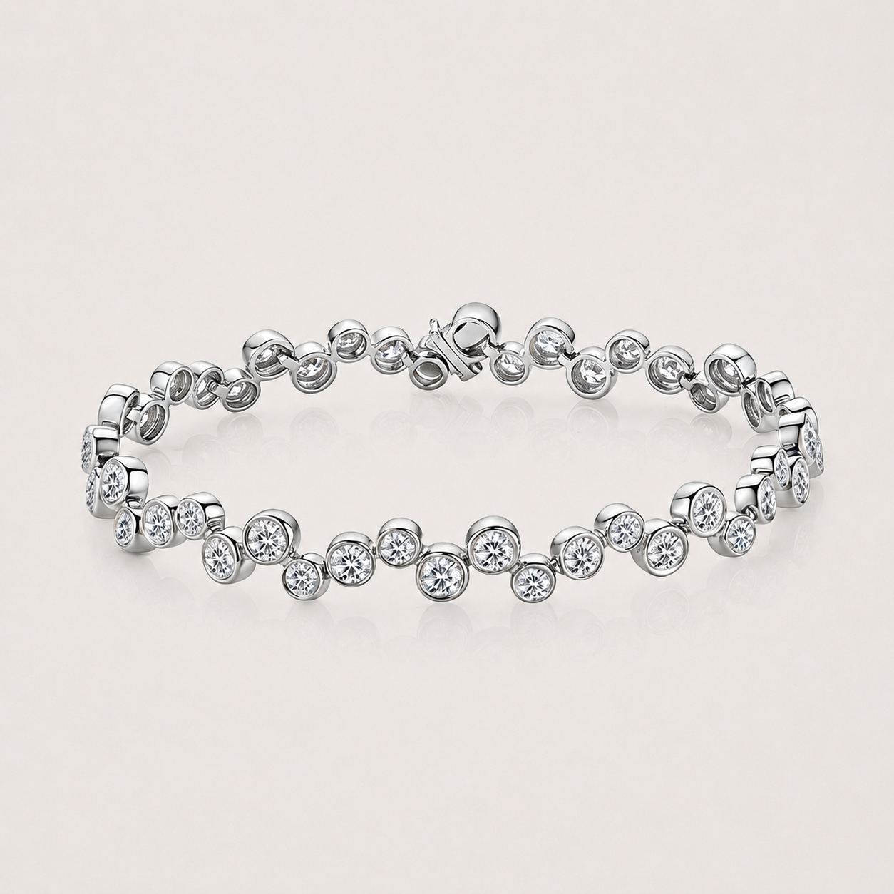 Bezel-Set Diamond Bracelet in 18K Gold