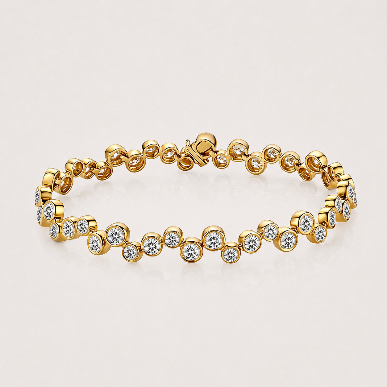Bezel-Set Diamond Bracelet in 18K Gold