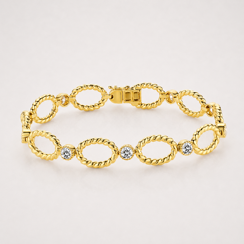 Diamant-Gliederarmband – 1,86 ct Labordiamanten in 18K Gelbgold