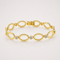 Diamant-Gliederarmband – 1,86 ct Labordiamanten in 18K Gelbgold