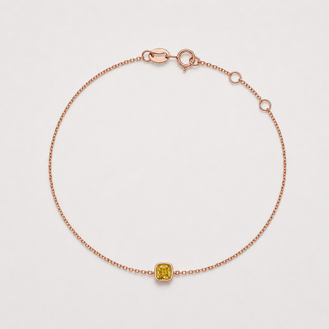18k Gold Bracelet with Yellow Diamond