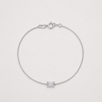 Solitär-Diamantarmband – 0,55 ct Smaragdschliff in 18K Weißgold