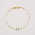 Solitär-Diamantarmband – 0,55 ct Smaragdschliff in 18K Weißgold