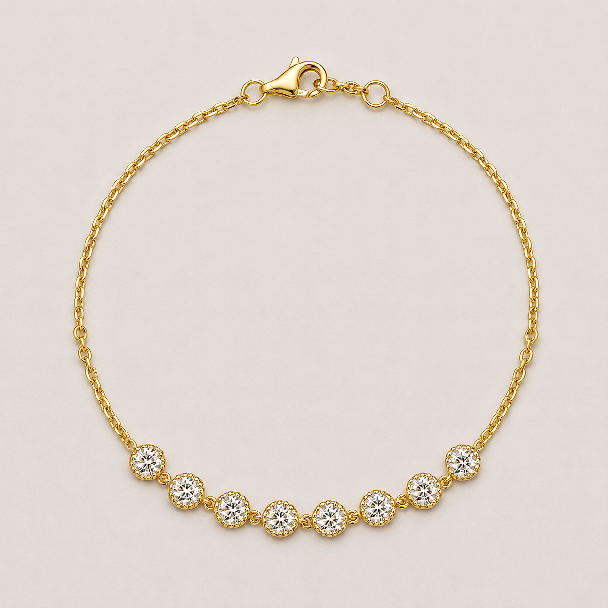 18k Gold Bracelet with Lab Grown Diamonds
