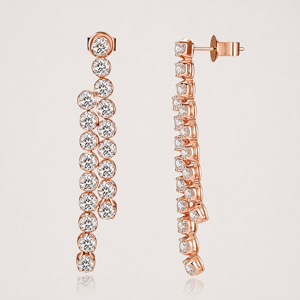 18K White Gold Diamond Drop Earrings with Lab Grown Diamonds