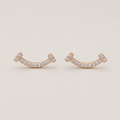 18K Rose Gold Pavé Curve Stud Earrings with Lab Grown Diamonds
