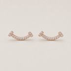 Pavé-Ohrstecker – 0,13 ct Labordiamanten in 18K Roségold