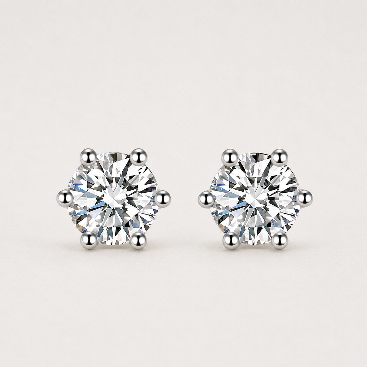 Timeless 6-Prong Solitaire Ear Studs