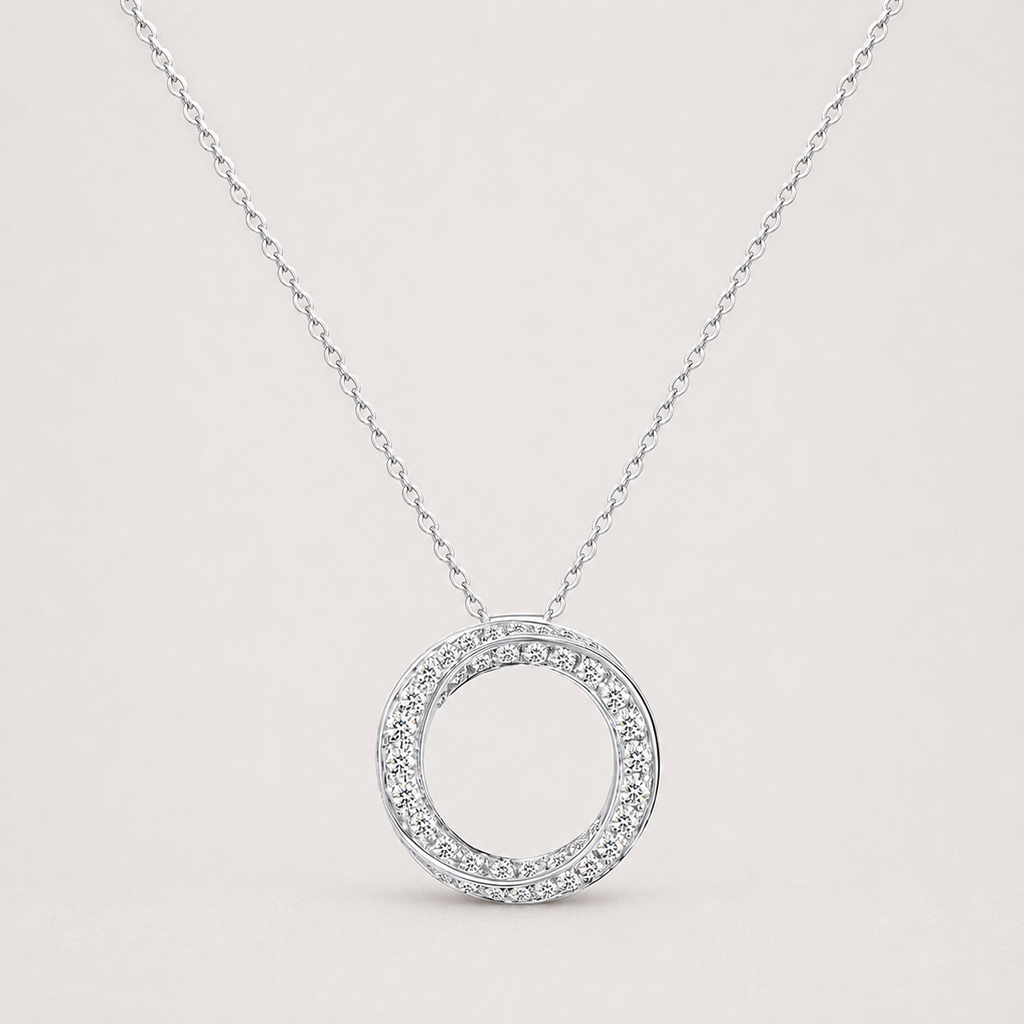 Diamant-Kreis-Halskette – 0,69 ct Labordiamanten in 18K Weißgold