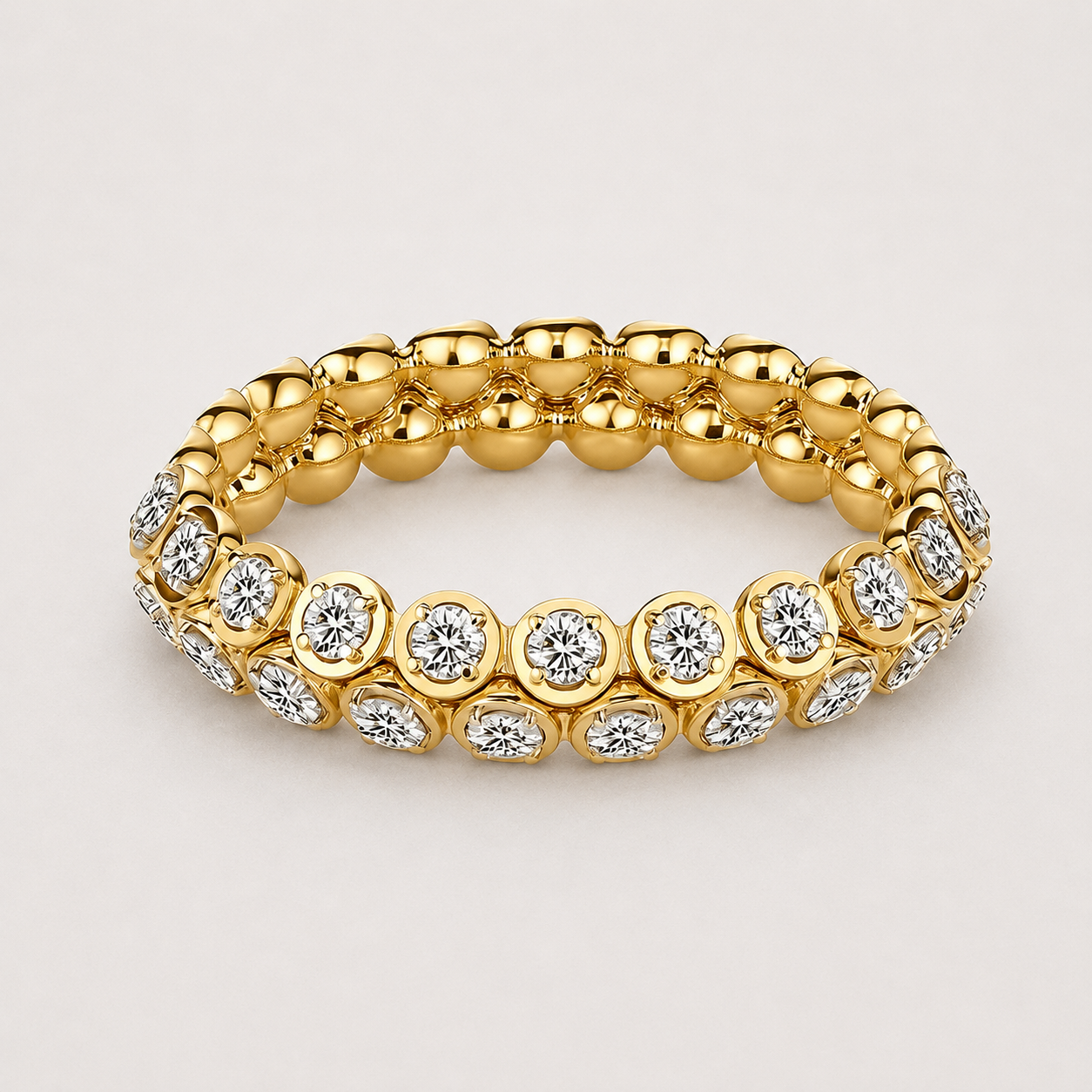 18k White Gold Double Row Eternity Ring with Lab Grown Diamonds