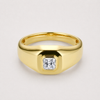 Herren-Diamantring – 0,38 ct Radiant-Labordiamant in 18K Gelbgold