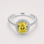 Fancy Yellow Halo-Verlobungsring – 1,94 ct in 18K Weißgold