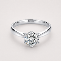 18k White Gold Classic Solitaire Engagement Ring with Round Brilliant Lab Grown Diamond