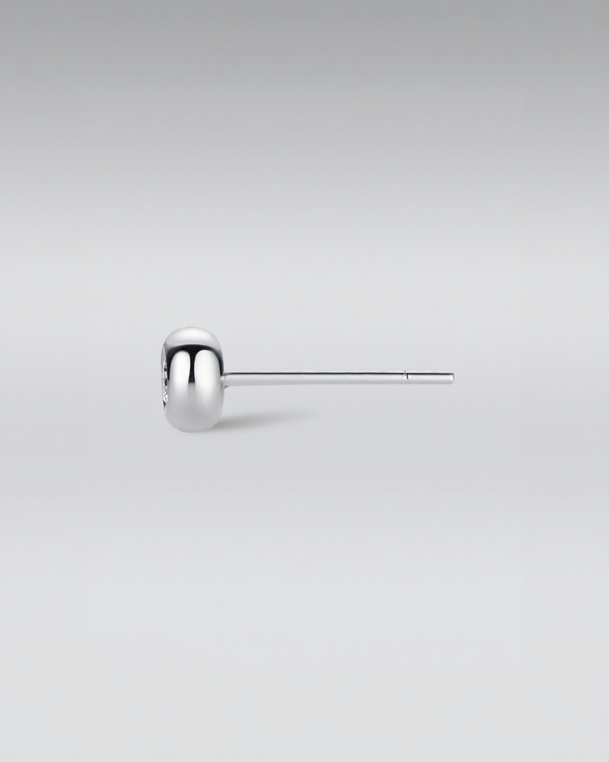 18K Gold Bezel Stud Earrings with Lab Grown Diamonds