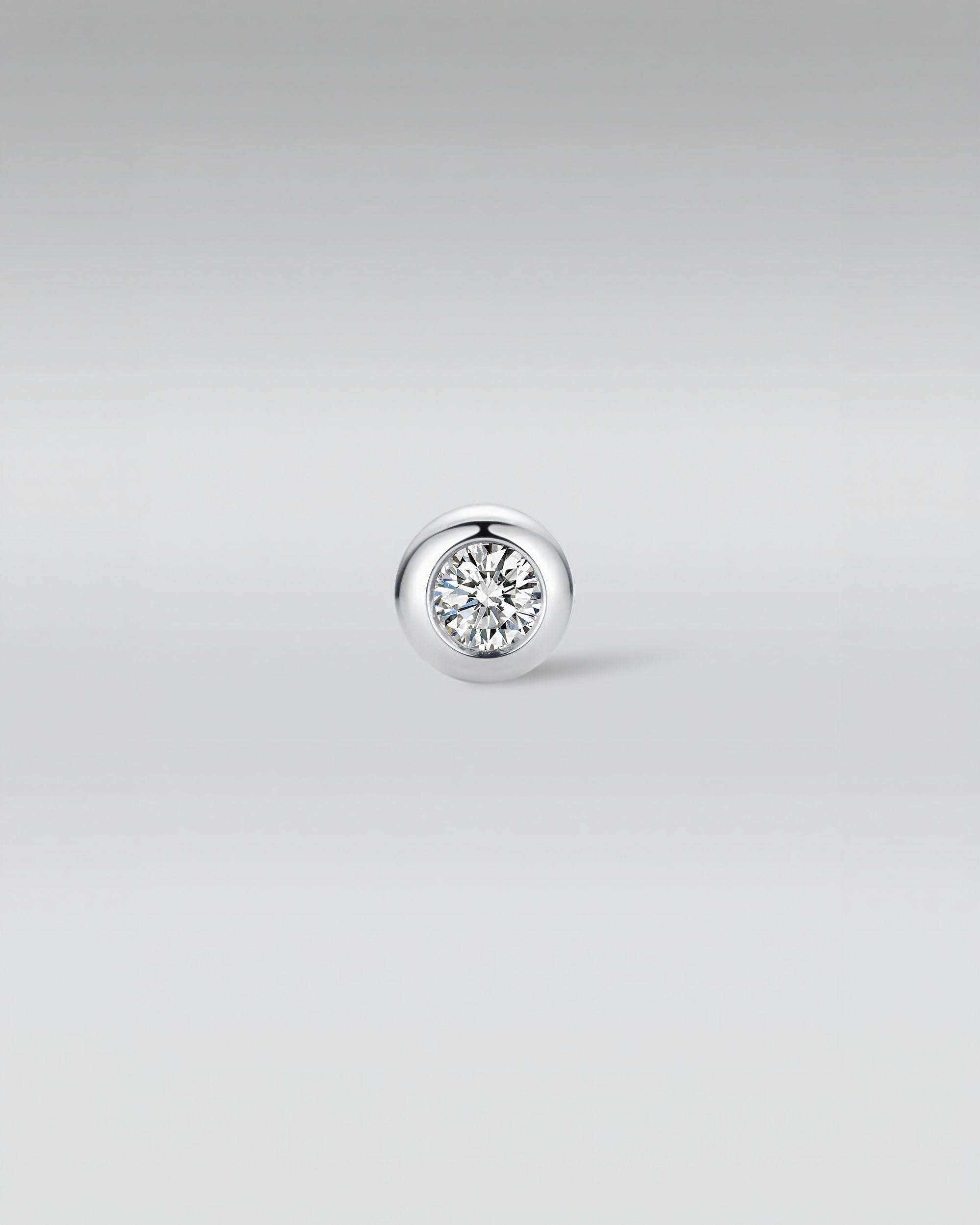 18K Gold Bezel Stud Earrings with Lab Grown Diamonds