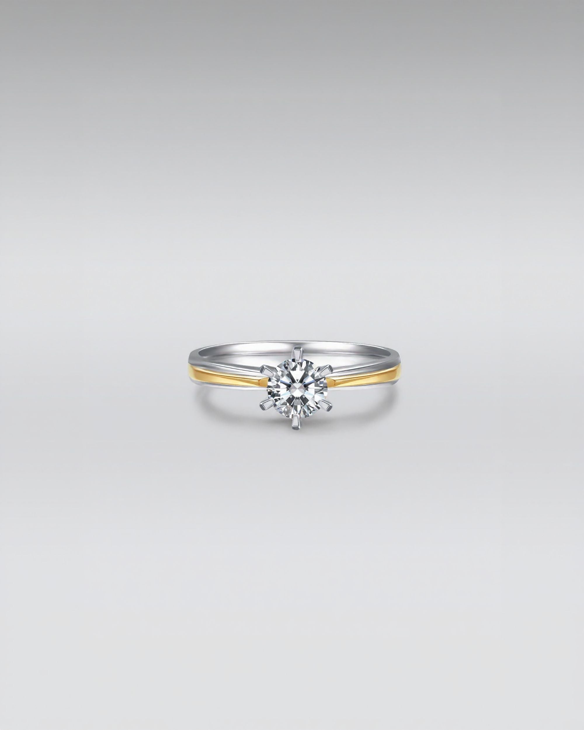 Two-Tone Diamond Engagement Ring