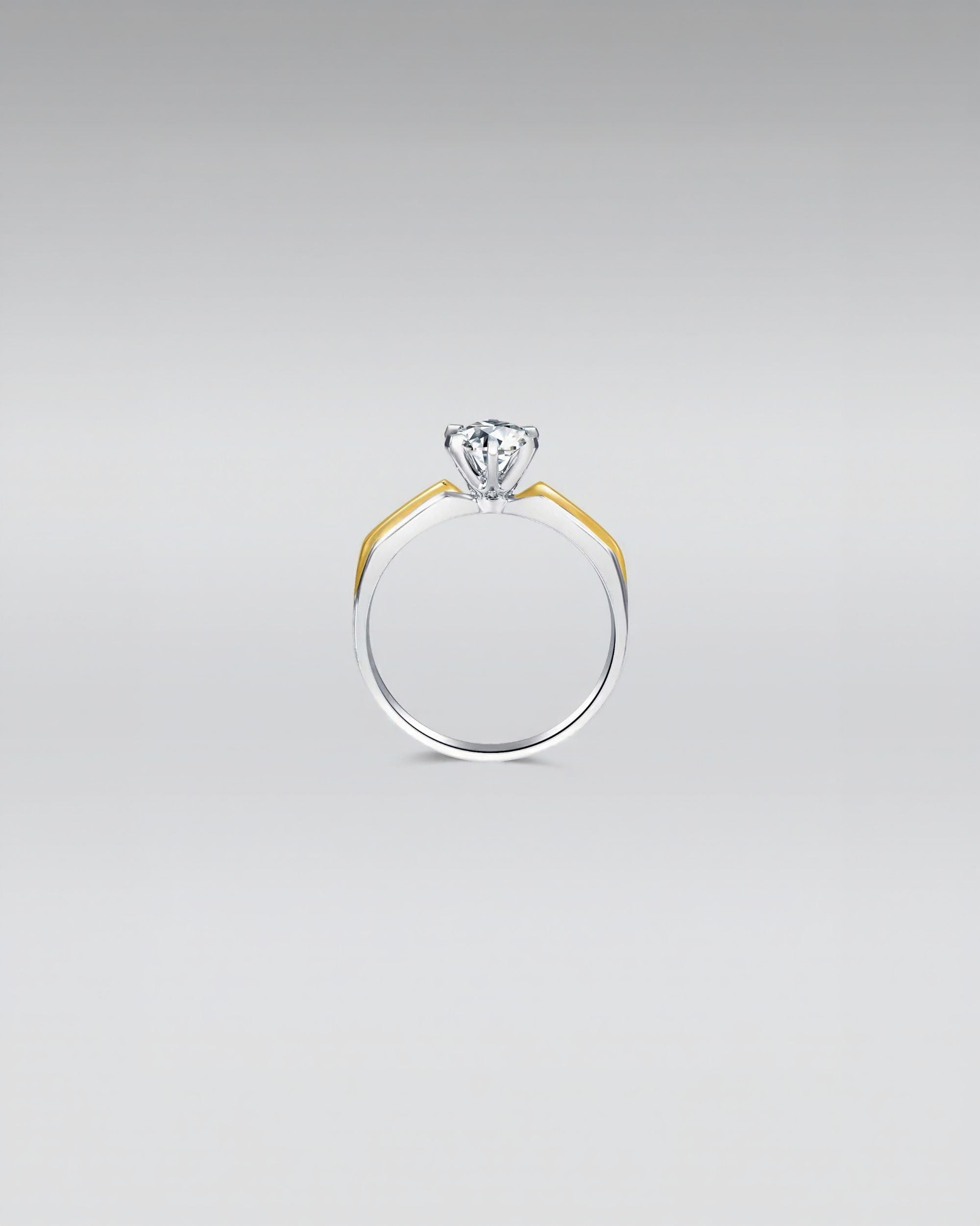 Two-Tone Diamond Engagement Ring
