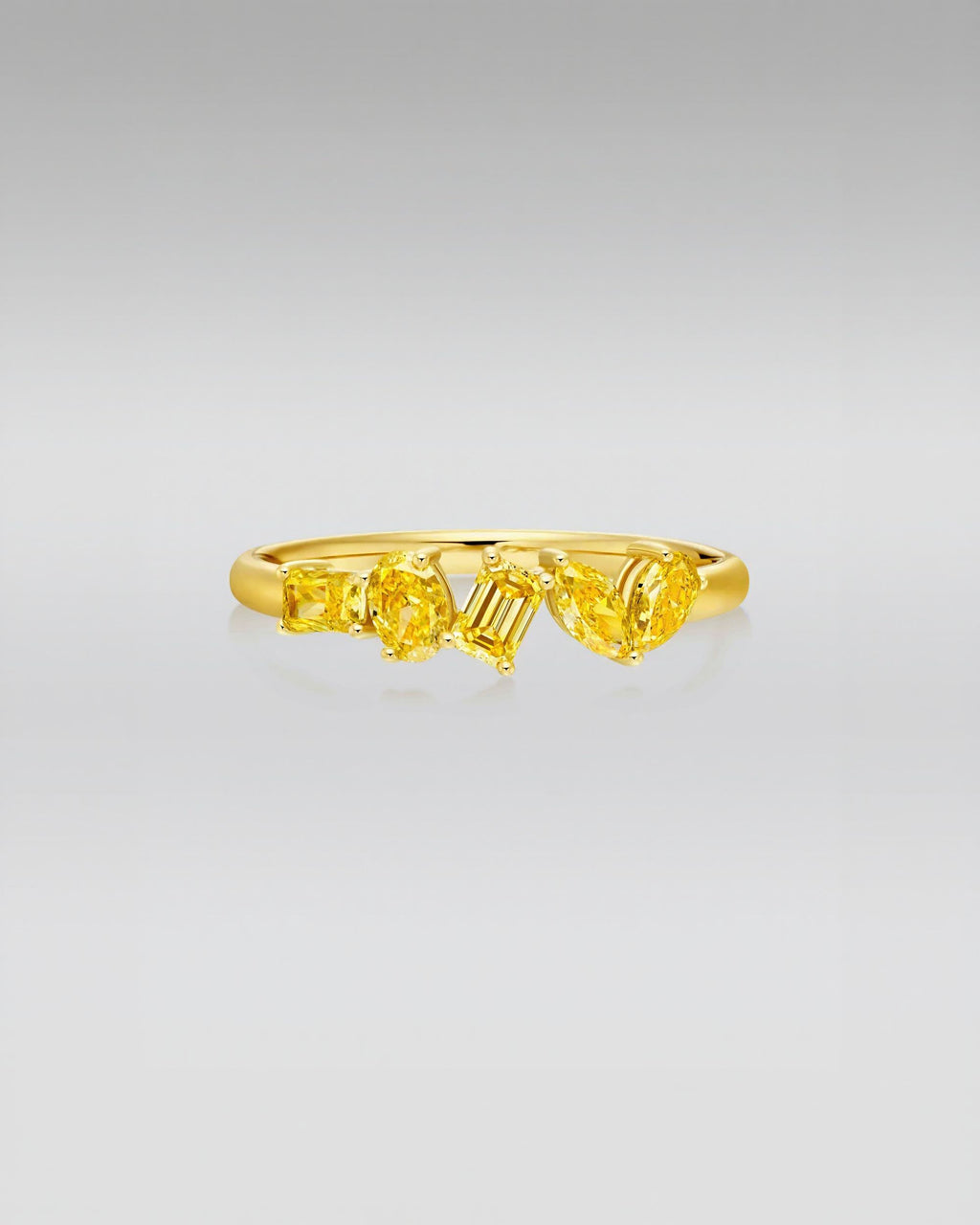 Multi-Stone Yellow Diamond Ring