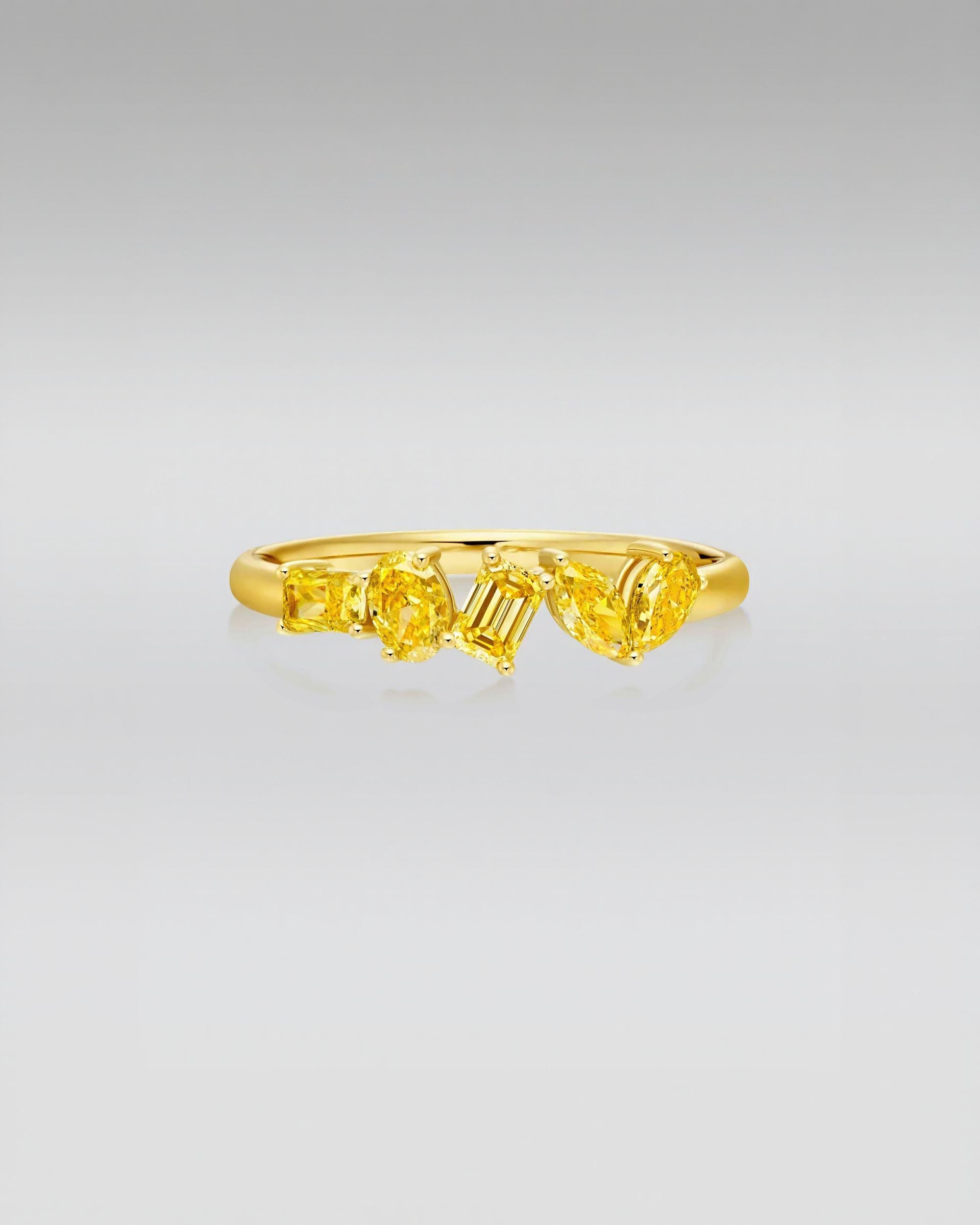 Multi-Stone Yellow Diamond Ring