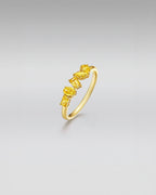 Mehrsteiniger Gelber Diamant-Ring
