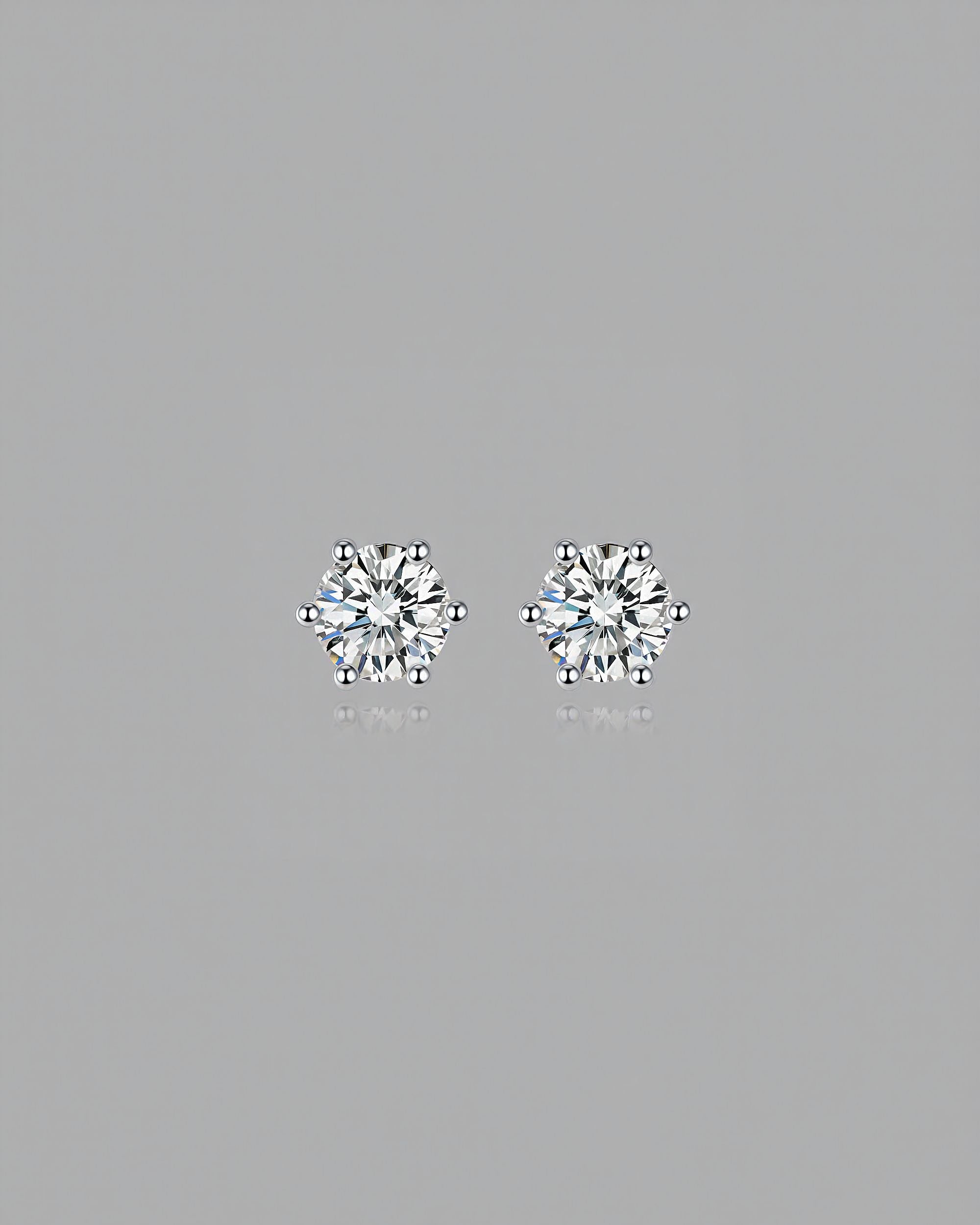 Timeless 6-Prong Solitaire Ear Studs