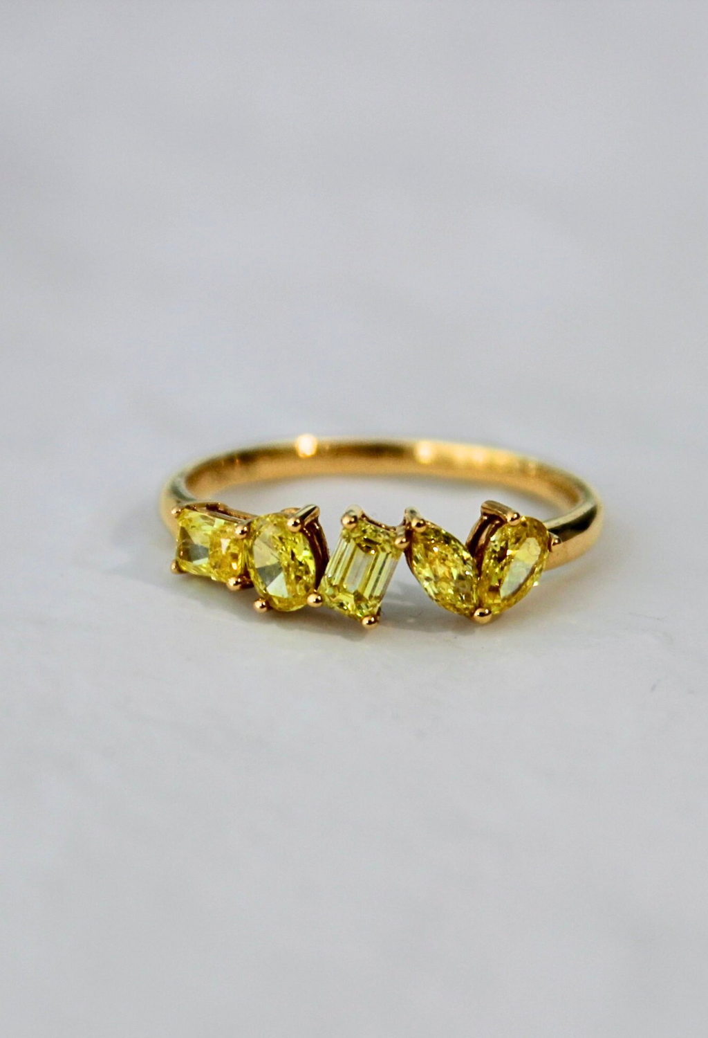 Multi-Stone Yellow Diamond Ring