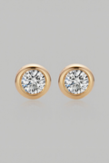 18K White Gold Bezel Stud Earrings with Lab Grown Diamonds