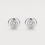Runde Diamant-Ohrstecker aus 18K Weißgold mit 0,48 ct Labordiamanten in moderner Zargenfassung