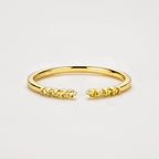 Offener Ring aus 18K Gold mit acht runden Fancy Yellow Labordiamanten an den beiden Ringenden