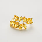 Fancy Yellow Statement-Ring aus 18K Gold mit 4,00 ct Labordiamanten in Tropfen-, Marquise-, Oval- und rechteckigen Schliffen