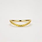 V-förmiger Ring aus 18K Gold mit 0,35 ct Fancy Yellow Labordiamanten in runder Brillantfassung