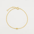 Filigranes Armband aus 18K Gelbgold mit gelbem Diamanten im Smaragdschliff.