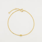 Filigranes Armband aus 18K Gelbgold mit gelbem Diamanten im Smaragdschliff.