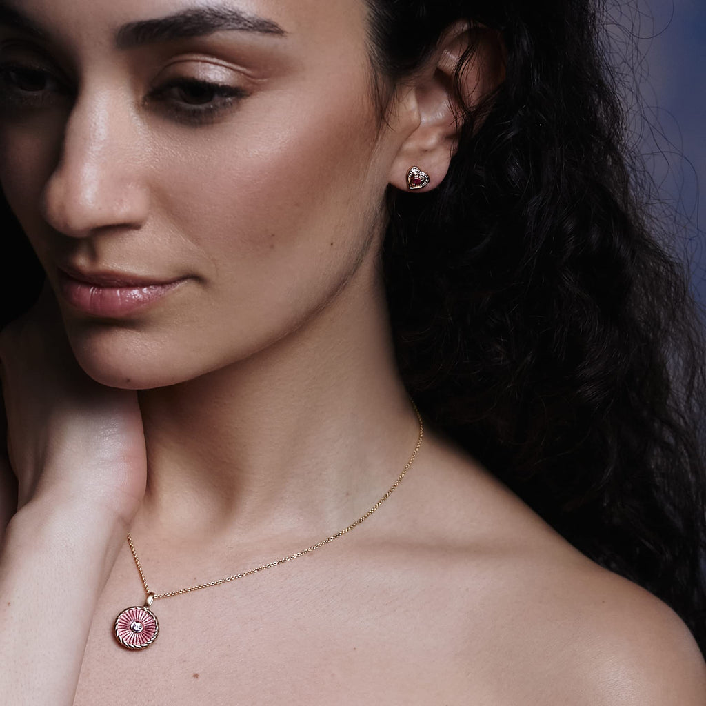 Mother - of - Pearl Compass - Sternvoll Jewelry color-pink